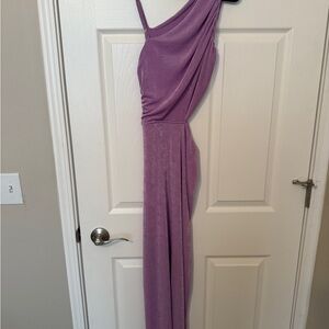 Elegant Purple One-Shoulder Dress